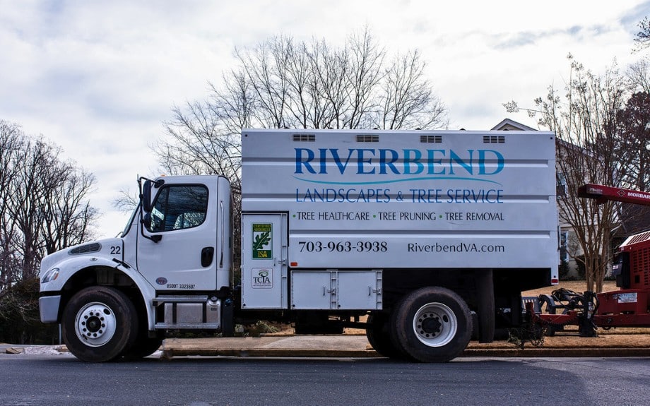 The Riverbend truck sitting outside a job site in Arlington, VA.