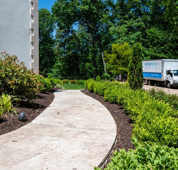 A perfectly constructed landscape in the summer in Fairfax, VA.